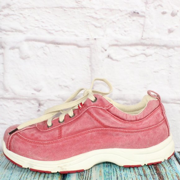 L.L. Bean Shoes - Vintage LL Bean Sunwashed Red Canvas Walking Tennis Sneakers Shoes Size 9 M